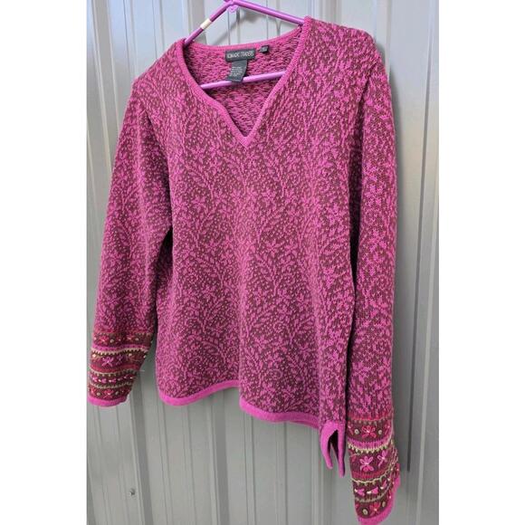 Nomadic Traders Sweater Ramie & Cotton Women's Large Pullover Beautiful Pinks - Picture 4 of 5
